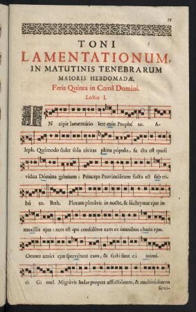 77-78, Feria Quinta in Coena Domini - Lectio I.