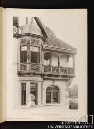9. Detail der Villa in Blasewitz bei Dresden. (Façade auf Tafel 8). Details of a Villa at Blasewitz near Dresden (No. 8). Détail d'une Villa à Blasewitz près de Dresde (No. 8).