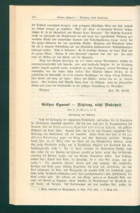 Göthes Egmont - Dichtung, nicht Wahrheit : (Fortsetzung und Schluß)