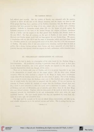 III. Preliminary Observations on Coinage