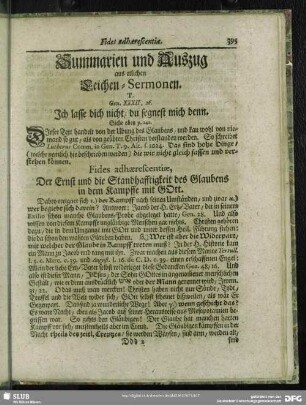 Summarien und Auszug aus etlichen Leichen-Sermonen