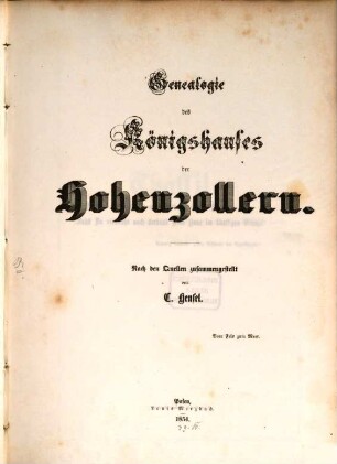 Genealogie des Königshauses der Hohenzollern
