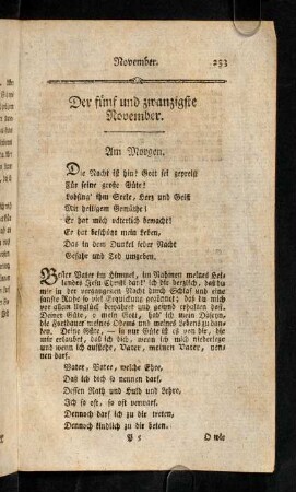 233-244, Der fünf-sieben und zwanzigste November.