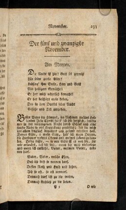 233-244, Der fünf-sieben und zwanzigste November.