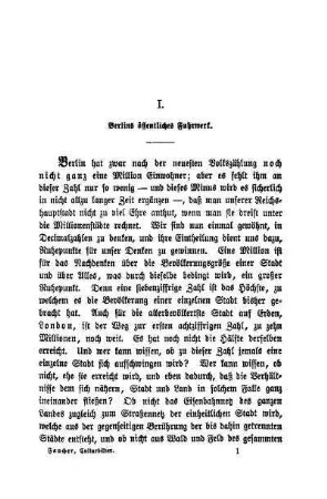 I. Berlins öffentliches Fuhrwerk