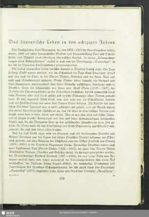 Das literarische Leben in den achtziger Jahren