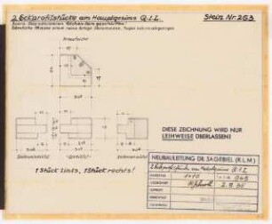 Reichsluftfahrtministerium, Berlin: Hauptgesims Q1L (Werkstein): Details 1:10