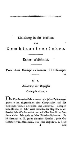 Erster Abschnitt. Von den Complexionen überhaupt.