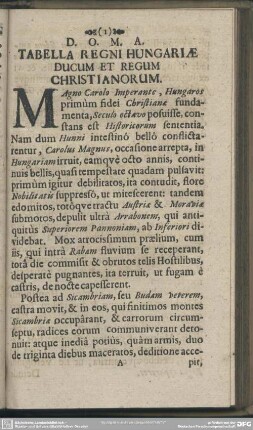 Tabula Regni Hungariae Ducum Et Regum Christianorum