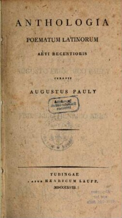 Anthologia poematum latinorum aevi recentioris