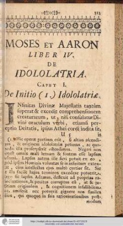 CAP. I. De Initio (I.) Idololatriae.