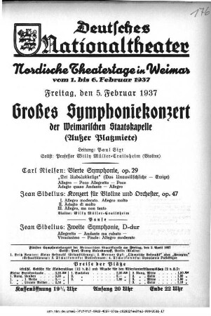 Nordische Theatertage in Weimar [...] Großes Symphoniekonzert