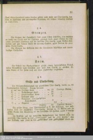 § 6. Größe und Eintheilung