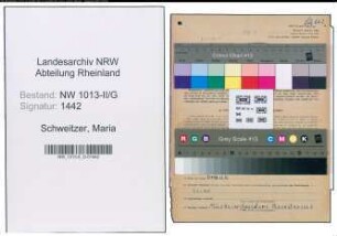 Entnazifizierung Maria Schweitzer , geb. 11.12.1894 ()
