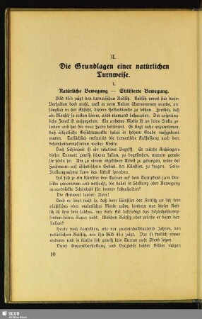 II. Die Grundlagen einer natürlichen Turnweise