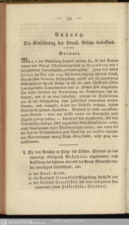 Die Einführung der Preuß. Gesetze betreffend