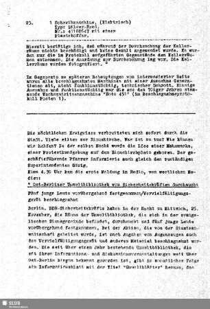 Ost-Berliner Umweltbibliothek von Sicherheitskräften durchsucht