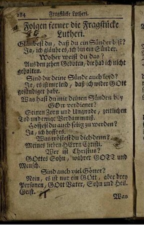 Folgen ferner die Fragstücke Lutheri.