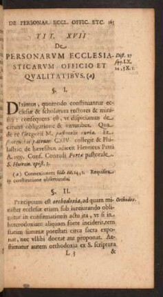 Tit. XVII De Personarum Ecclesiasticarum Officio Et Qualitatibus.