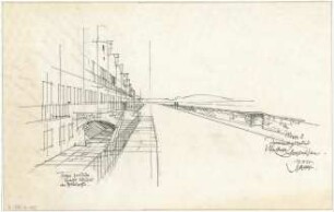 Gsaenger, Gustav; Burghausen (Bayern), Uferstr. ; Sanierung / Städtebauliche Vorschläge - Sanierungsgebiet Uferstr., Haus 210 / 211 Spitalgasse (Perspektive)