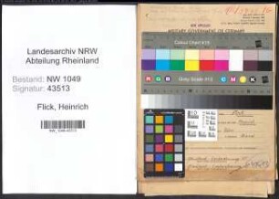 Entnazifizierung Heinrich Flick , geb. 29.04.1900 (Revisor)