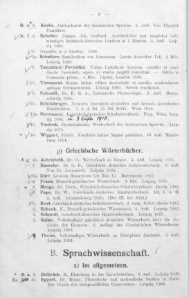 B. Sprachwissenschaft.