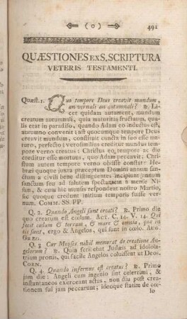 Quaestiones Ex. S. Scriptura Veteris Testamenti.