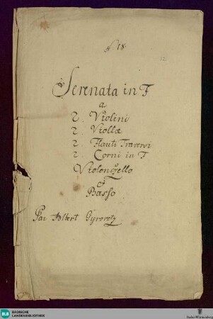 Divertimentos - Don Mus.Ms. 597 : orch; F