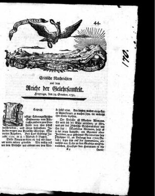October, 1751. Vier und vierzigstes Stück