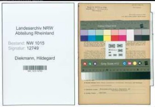 Entnazifizierung Hildegard Diekmann , geb. 01.05.1918 (Bibliothekarin)