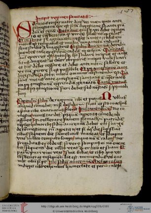 [Konrad von Eichstätt (Conradus Eichstetensis),] De regimine sanitatis (Auszüge)