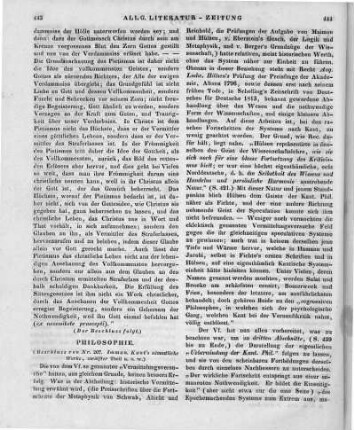 Kant, I.: Immanuel Kant's Sämmtliche Werke. T. 12. Geschichte der Kant´schen Philosophie. Hrsg. v. K. Rosenkranz und F. W. Schubert. Leipzig: Voss 1840 (Beschluss von Nr. 207. Imman. Kants sämmtliche Werke, zwölfter Theil u. s. w.)