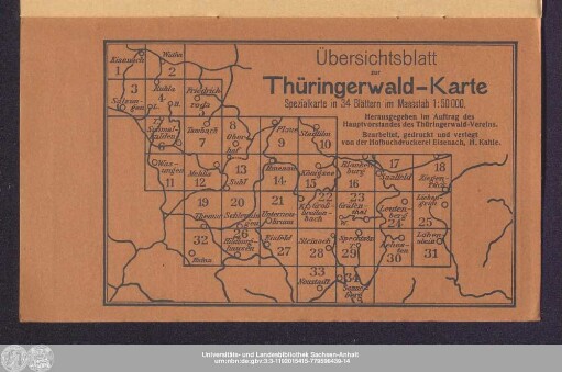 Übersichtsblatt zur Thüringerwald-Karte