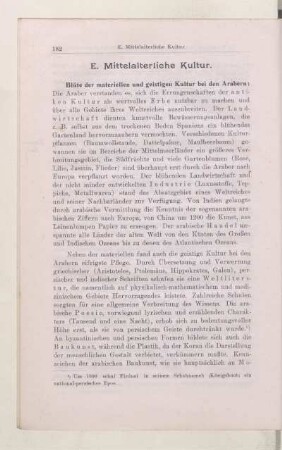 E. Mittelalterliche Kultur