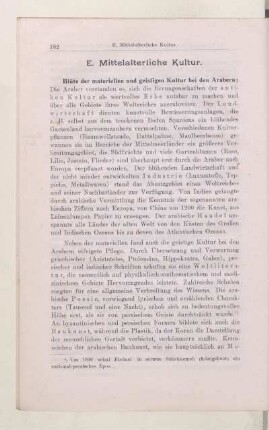 E. Mittelalterliche Kultur