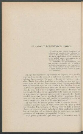 El Japón y los Estados Unidos