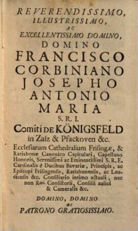 Synopsis Juris Canonici : Per Conclusiones Proposita, Et Studiosorum Memoriae, ac usui Pro Collegiis accommodata ...