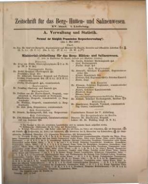 Zeitschrift für das Berg-, Hütten- und Salinenwesen im Deutschen Reich, 15. 1867