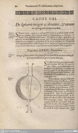 Caput VIII. De Sphaeris integris ac dimidus, er earum in refringendo proprietatibus.