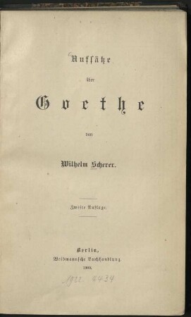 Aufsätze über Goethe