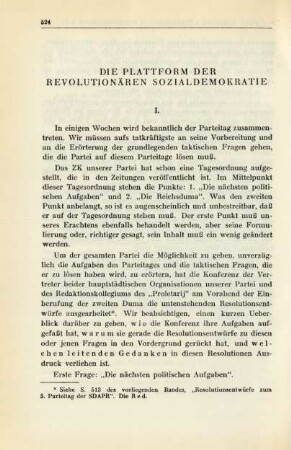 Die Plattform Der Revolutionären Sozialdemokratie