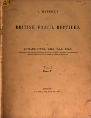 A history of British fossil reptiles, [2]. [Atlas 1]
