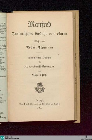 Manfred : dramatisches Gedicht