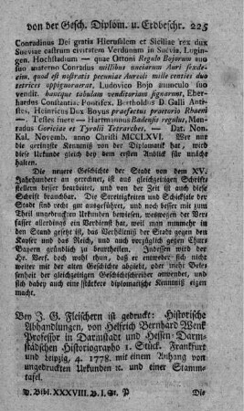 Historische Abhandlungen. St.1.