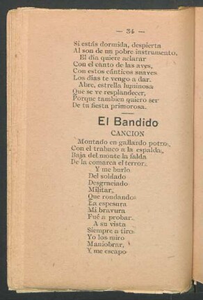El Bandido : Canción