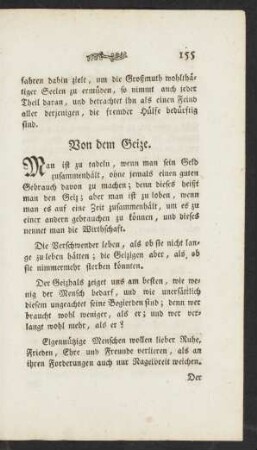 Von dem Geize