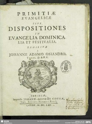 [1]: Primitiae Evangelicae Sive Dispositiones In Evangelia Dominicalia Et Festivalia