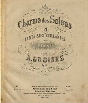 Charme des salons : 2 fantaisies brillantes pour piano : op. 51, 1. Airs Suisses