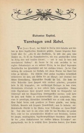 Siebentes Kapitel. Varnhagen und Rahel