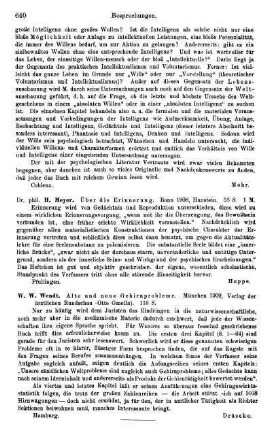 640, H. Meyer. Über die Erinnerung. 1908